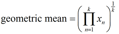 Mathematical form of the geometric mean