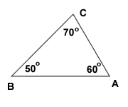 The angles of this triangle are 50, 60, and 70 degrees.